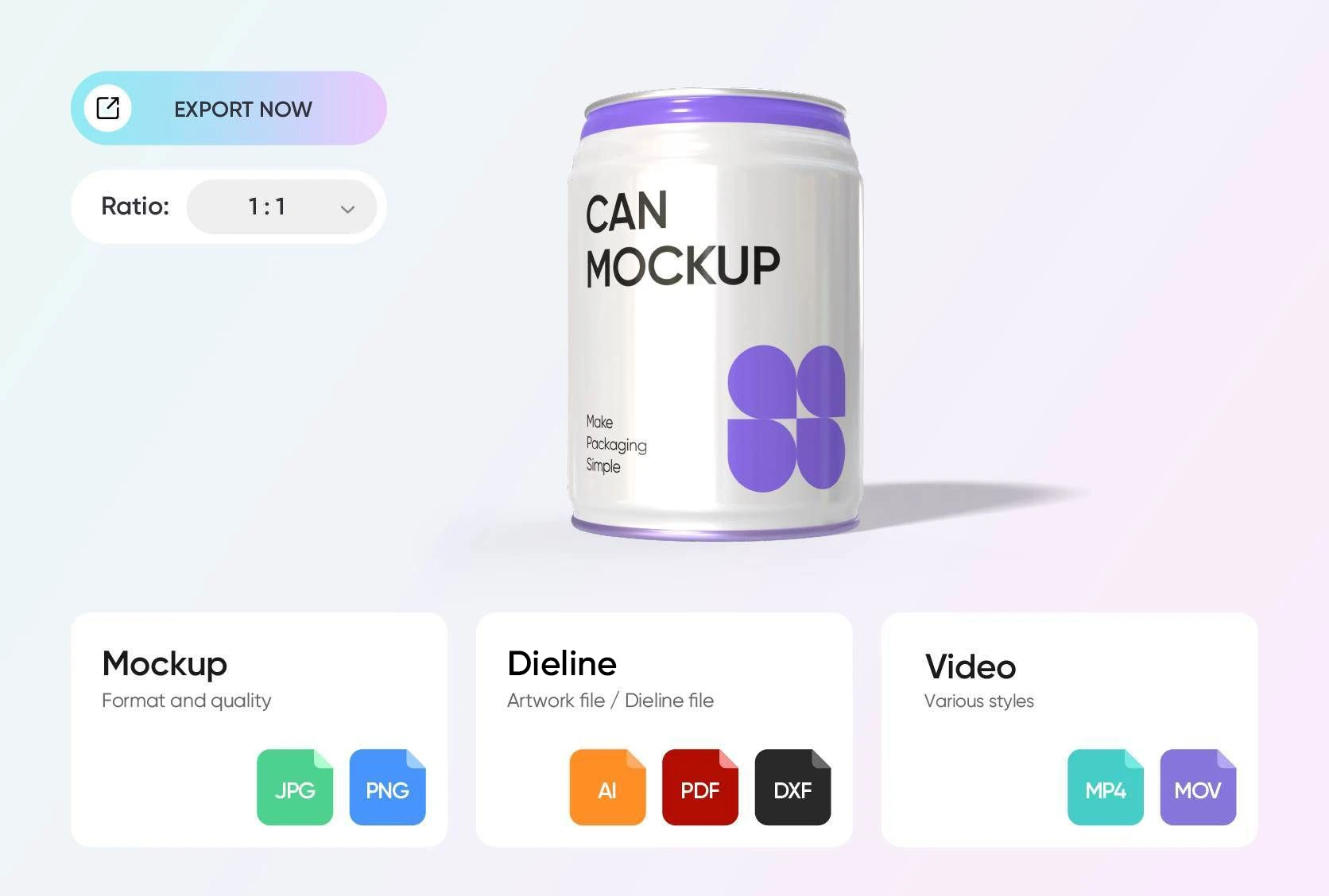 Exporte e partilhe o seu mockup