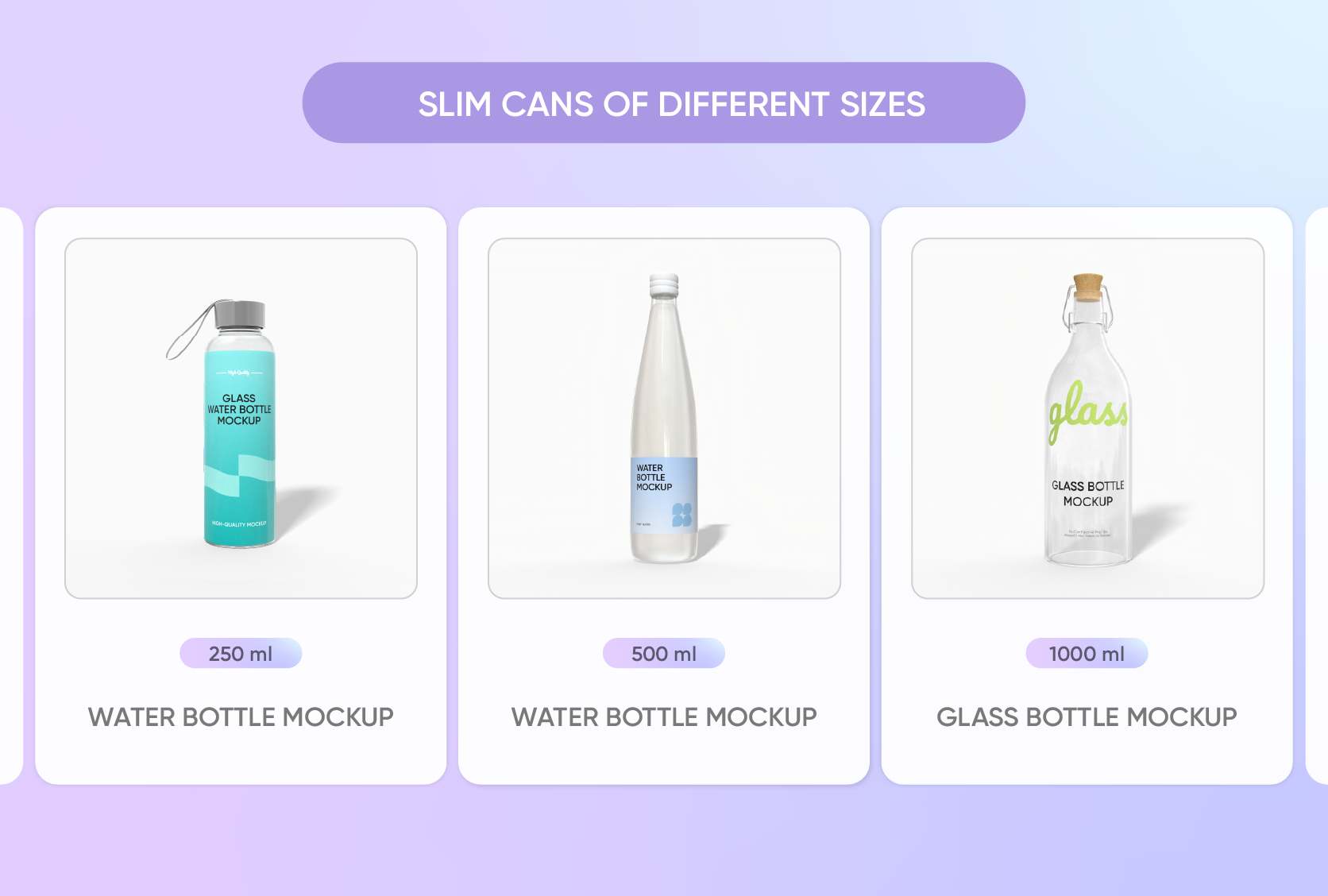 Desain maket botol yang sangat dapat disesuaikan