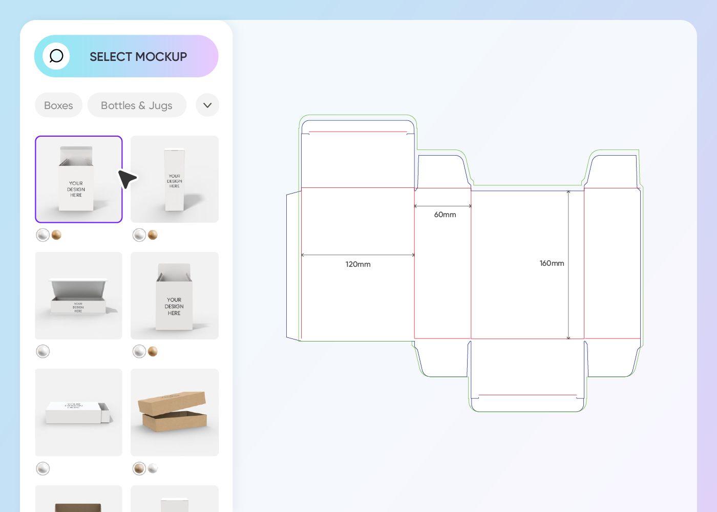 Selecionar um mockup