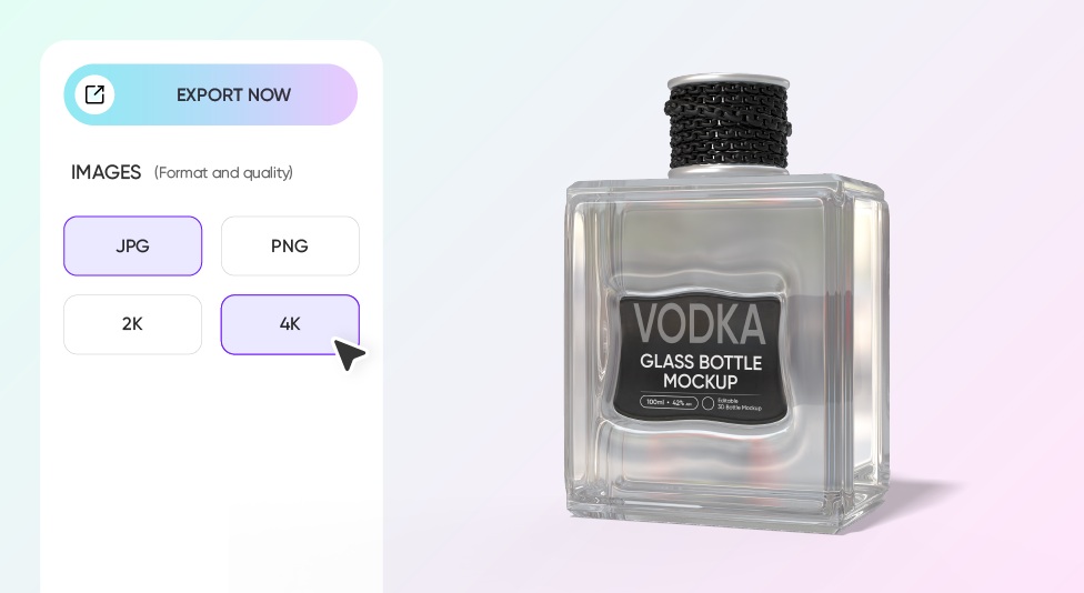 Unggah gambar desain maket botol Anda