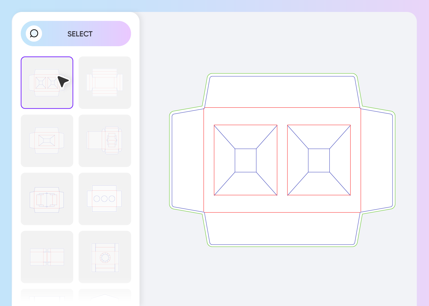 Selecione o seu modelo de divisória de caixa