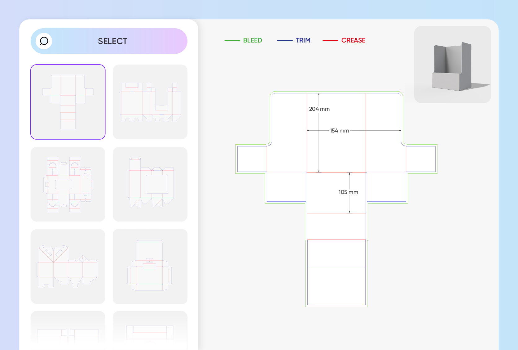 Prévisualisations 3D instantanées disponibles