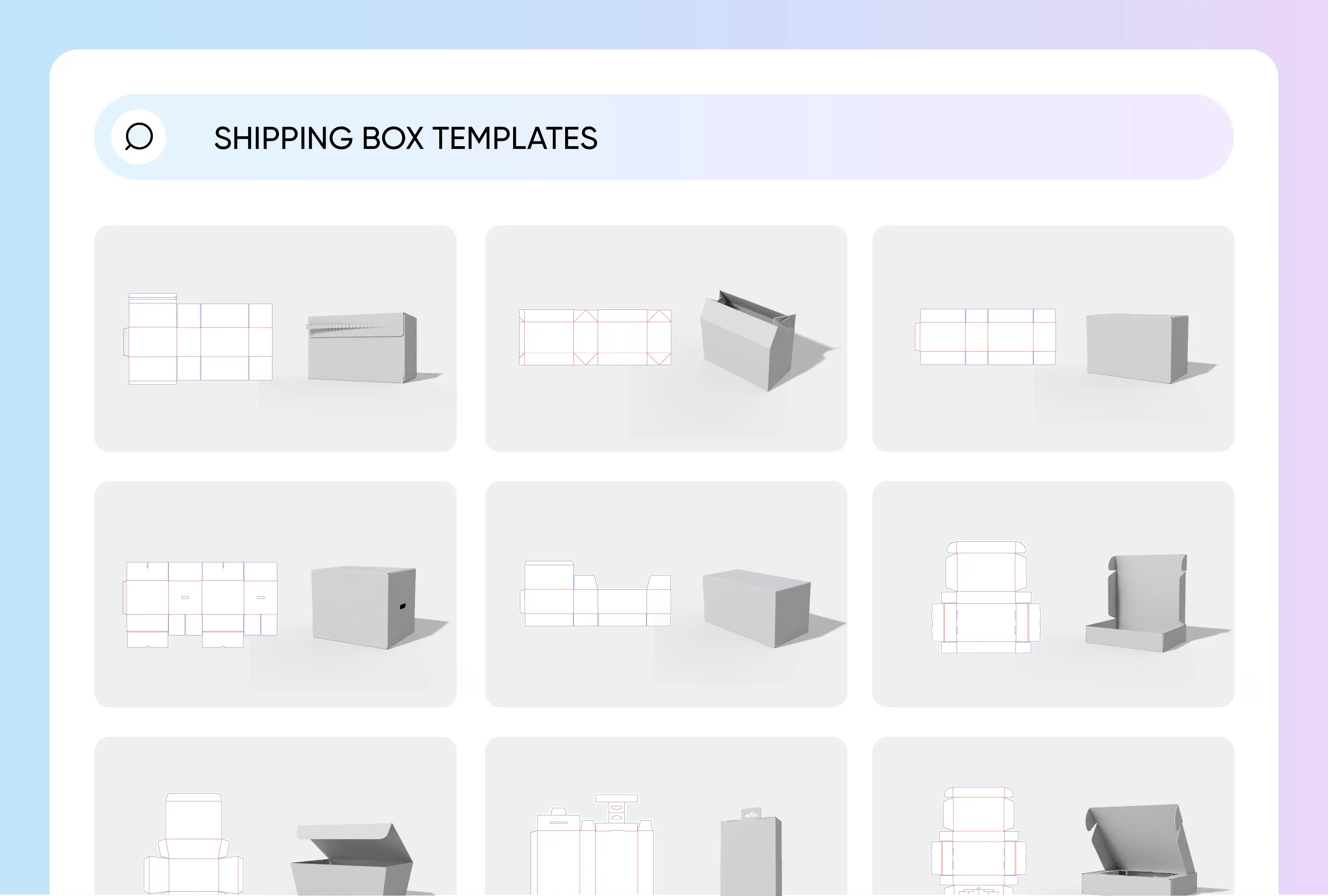 Vielfältige Versandbox-Vorlagen