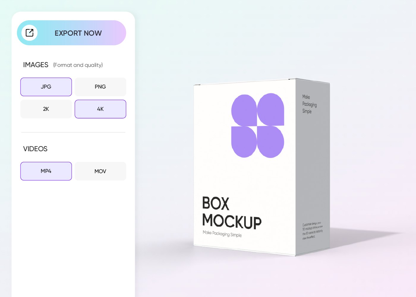 Exportar o mockup