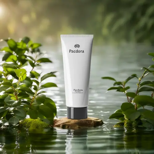 Um tubo de cosmético no riacho
