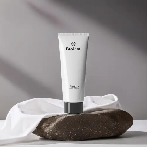 Um tubo de cosmético numa pedra