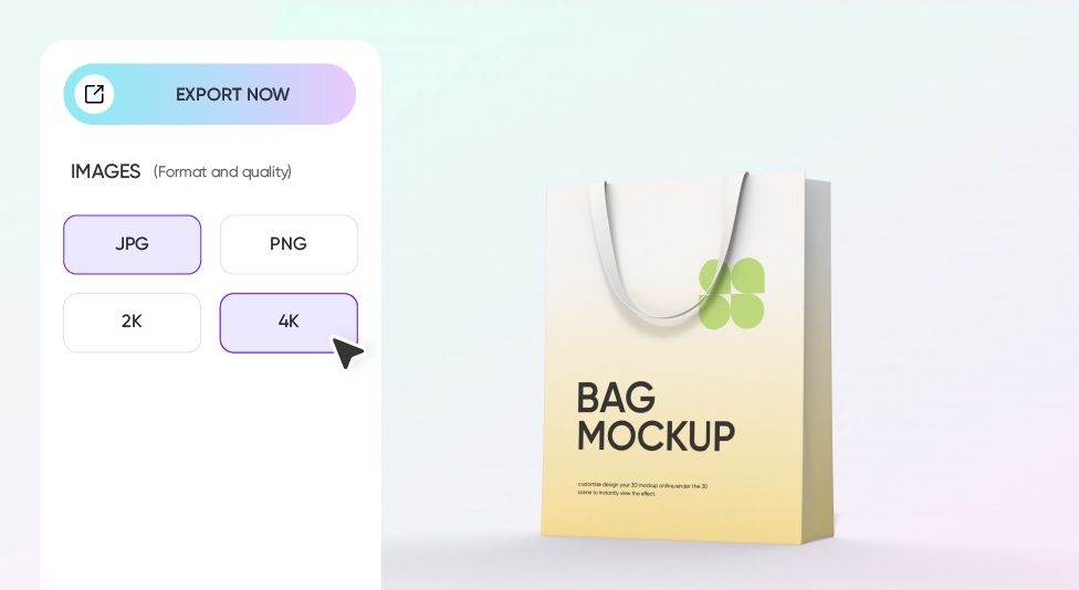 Exportieren Sie Ihr Taschen-Mockup