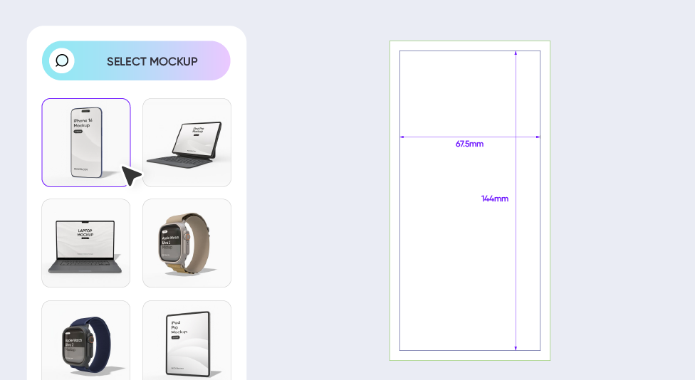 Wählen Sie ein passendes Geräte-Mockup Wählen Sie ein passendes Geräte-Mockup