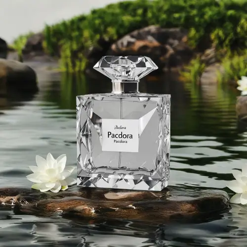 Um frasco de perfume num riacho